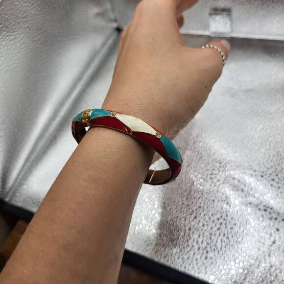 Vintage 80s Hinged Harlequin Bracelet - Picture 5 of 5